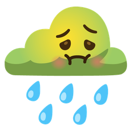 cloud with rain and nauseated face