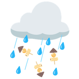 cloud with rain and oden