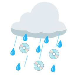 cloud with rain and optical disk