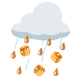 cloud with rain and pancakes