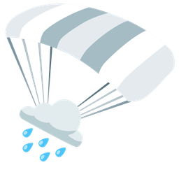cloud with rain and parachute