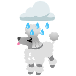 cloud with rain and poodle