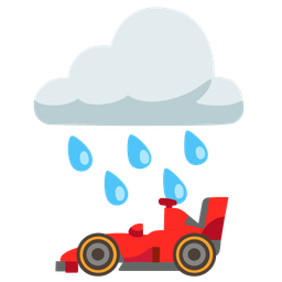 cloud with rain and racing car