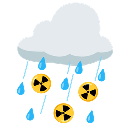 cloud with rain and radioactive