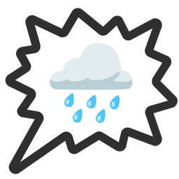 cloud with rain and right anger bubble