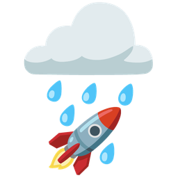 cloud with rain and rocket