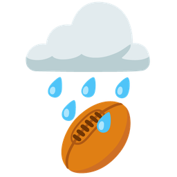 cloud with rain and rugby football
