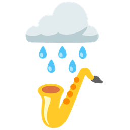 cloud with rain and saxophone