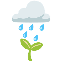 cloud with rain and seedling