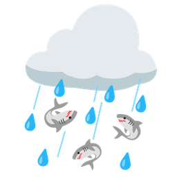 cloud with rain and shark