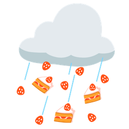 cloud with rain and shortcake