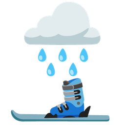 cloud with rain and skis