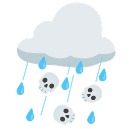 cloud with rain and skull