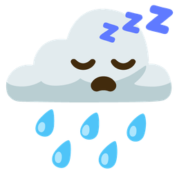 cloud with rain and sleeping face