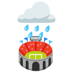cloud with rain and stadium