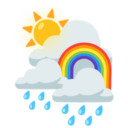 cloud with rain and sun behind cloud