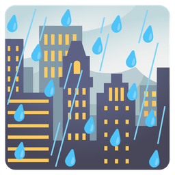 cloud with rain and sunset