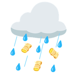 cloud with rain and tamale