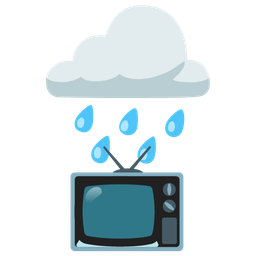 cloud with rain and television