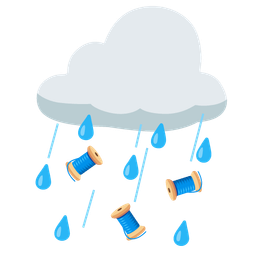 cloud with rain and thread