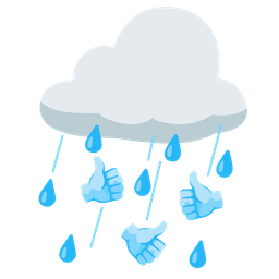 cloud with rain and thumbs up