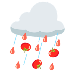 cloud with rain and tomato