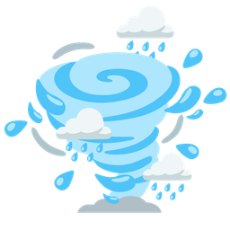 cloud with rain and tornado