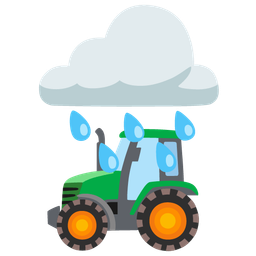 cloud with rain and tractor