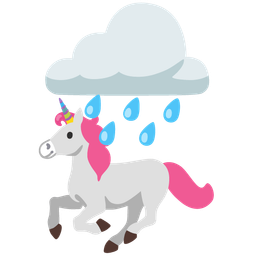 cloud with rain and unicorn