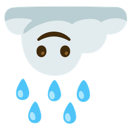 Cloud with rain and Upside-down face