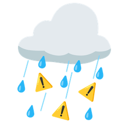 cloud with rain and warning