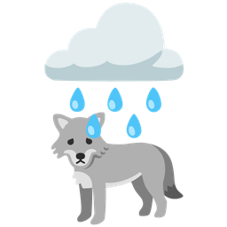 cloud with rain and wolf