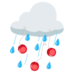 cloud with rain and yo-yo