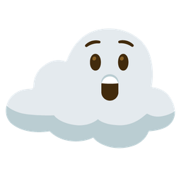 cloud and astonished face