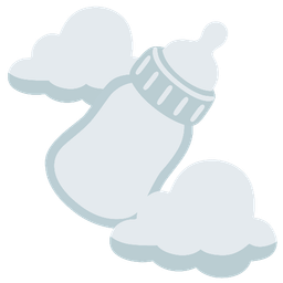 cloud and baby bottle