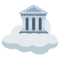 cloud and classical building
