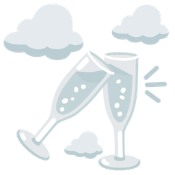 cloud and clinking glasses