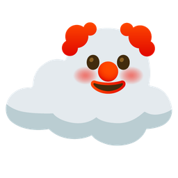 cloud and clown face