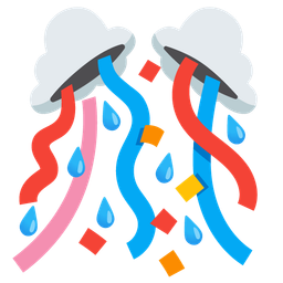 cloud and confetti ball