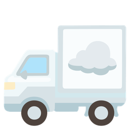 cloud and delivery truck