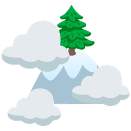 cloud and evergreen tree