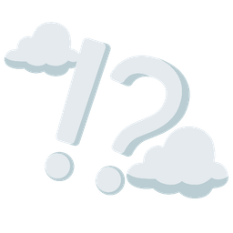 cloud and exclamation question mark
