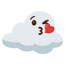 Cloud and Face blowing a kiss