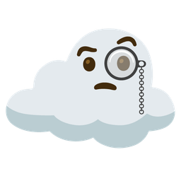 cloud and face with monocle