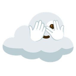 cloud and face with peeking eye