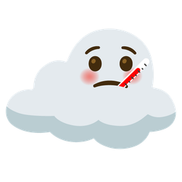 cloud and face with thermometer
