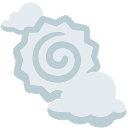 cloud and fish cake with swirl