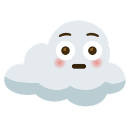 cloud and flushed face