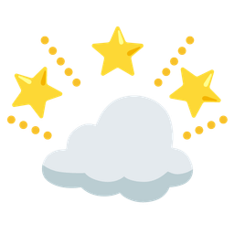 cloud and glowing star