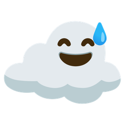 Cloud and Grinning face with sweat